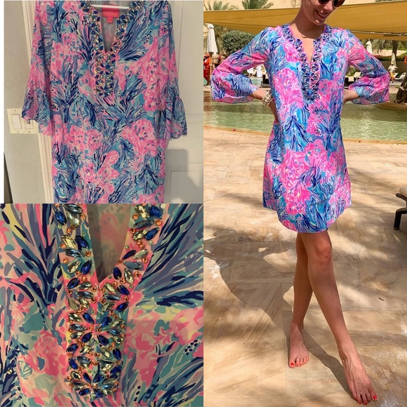 Lilly Pulitzer Dresses & Skirts - Lilly Pulitzer Pink & Blue Dress